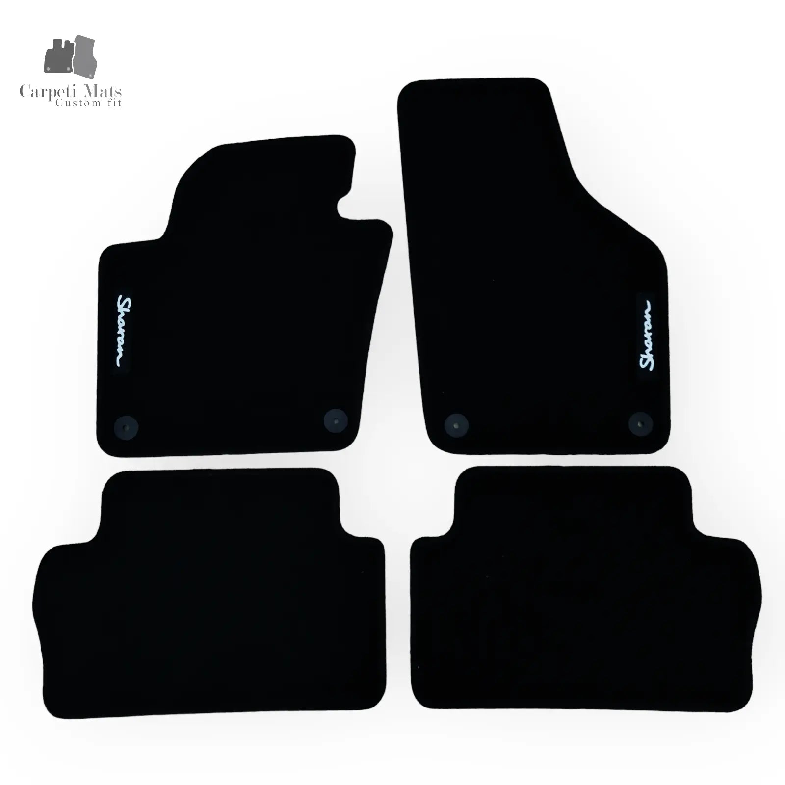Carpet Car Floor Mats Velour for VW Sharan 2010-> 5doors two rows-logo Car Floor Mats Velour CarpetiMats