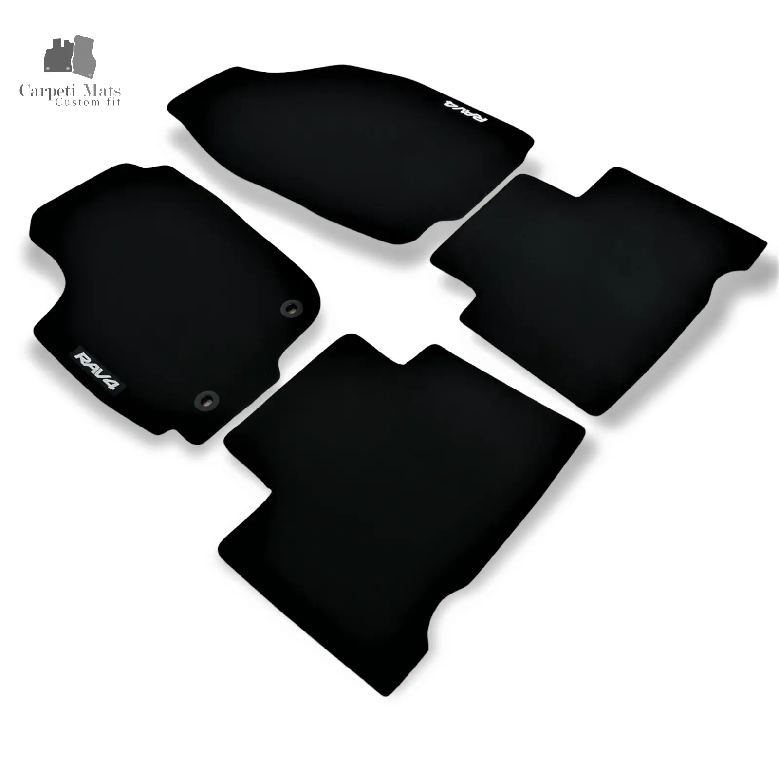 Carpet Car Floor Mats Velour for Toyota RAV 4 12.2012-11.2018 logo Car Floor Mats Velour CarpetiMats