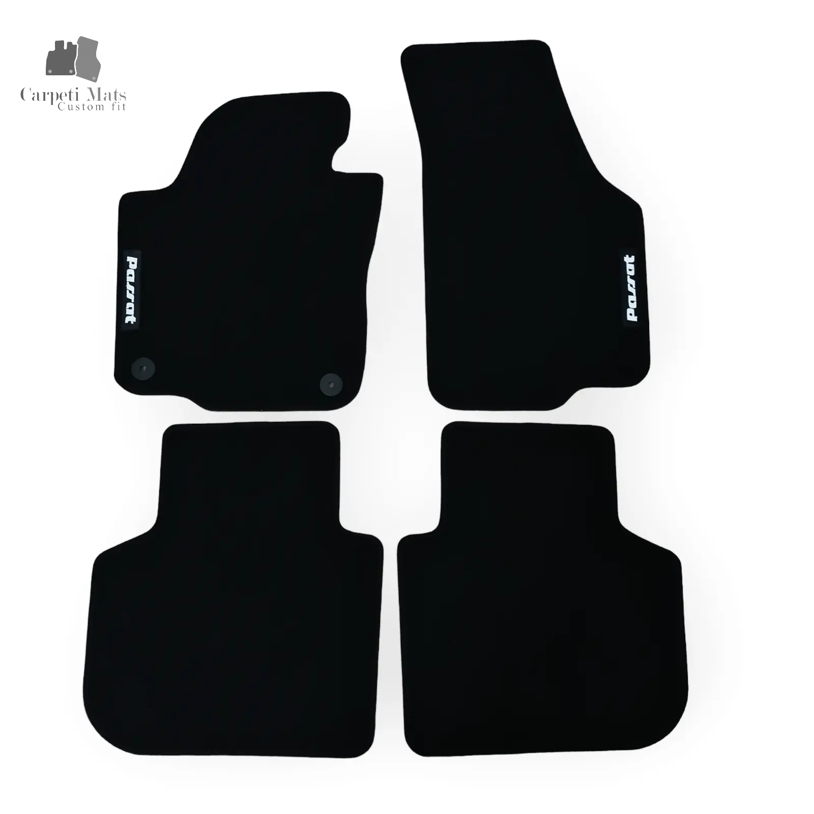Carpet Car Floor Mats Velour for VW Passat SE 2011-2019 USA Model - logo Car Floor Mats Velour CarpetiMats