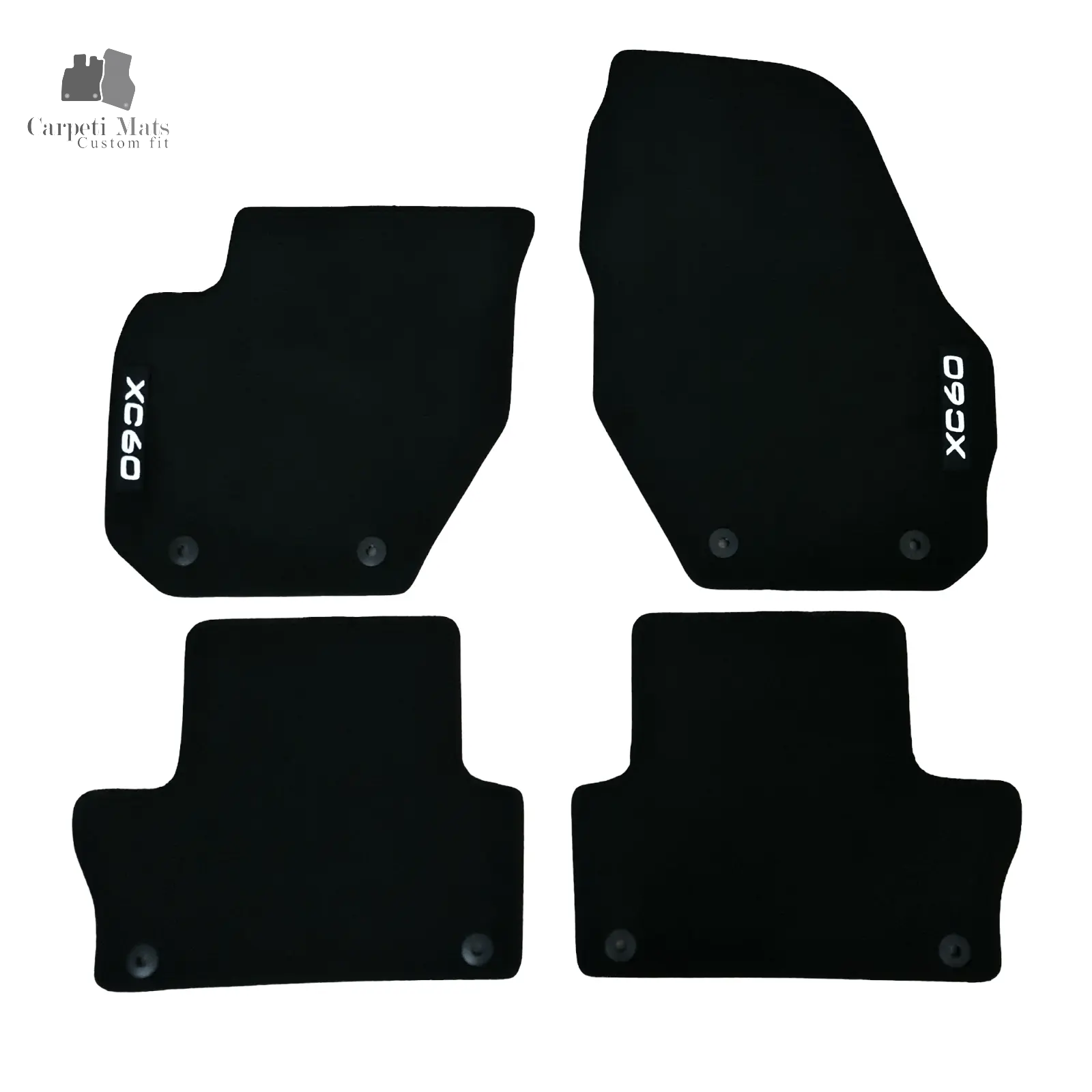 Carpet Car Floor Mats Velour for Volvo XC60 05.2008-02.2017 logo Car Floor Mats Velour CarpetiMats