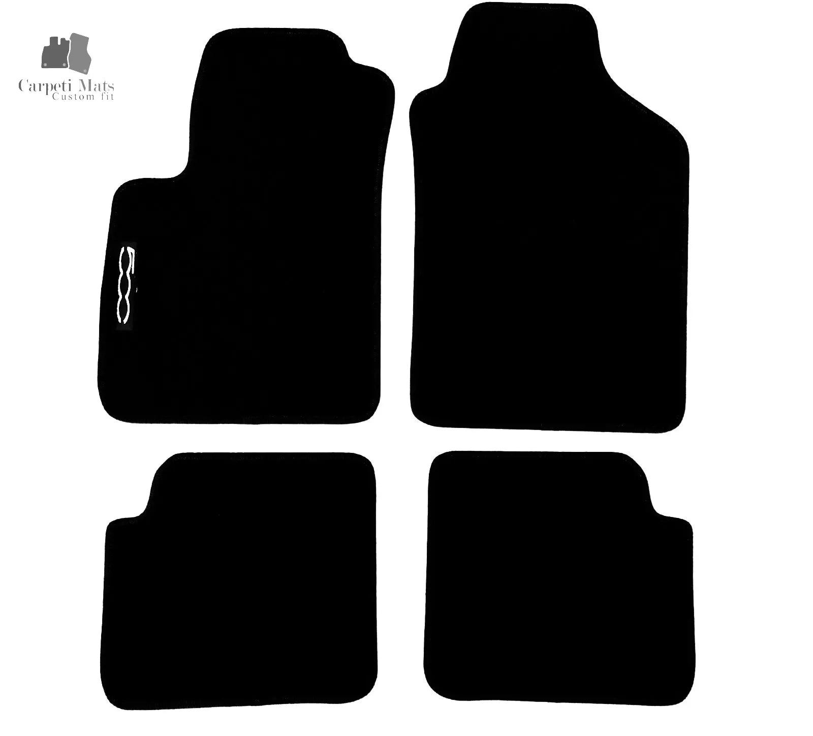 Carpet Car Floor Mats Velour for Fiat 500 10.2007-2012 logo - CarpetiMats - Car Floor Mats Velour