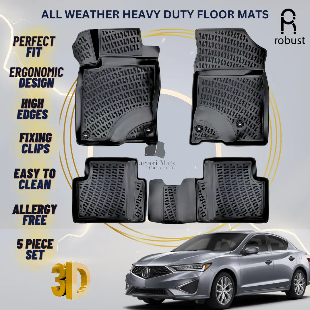 Floor Mats Liners For Acura ILX 2019-2022 All Weather Heavy Duty 3D Car Rugs New