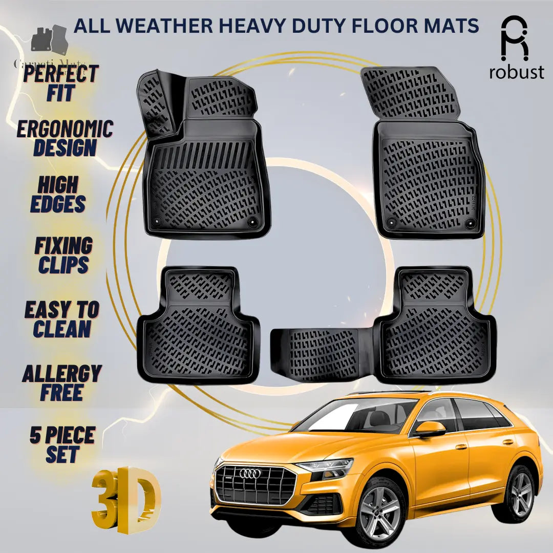 Floor Mats Liners For Audi Q8 2018-2024 All Weather Heavy Duty 3D Car Rugs New