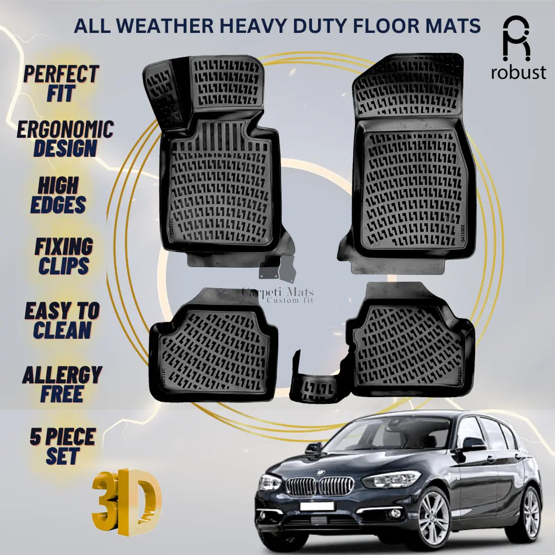 Floor Mats Liners For BMW 1 F20 2011-2019 All Weather Heavy Duty 3D Car Rugs New