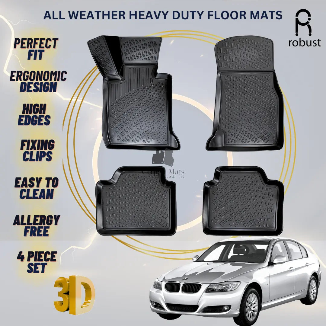 Floor Mats Liners For BMW 3 E90/E91 2005-2012 All Weather Heavy Duty 3D Car Rugs