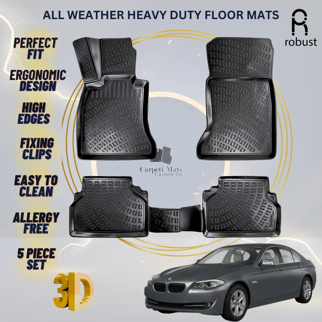 Floor Mats Liners For BMW 5 F10/F11 2010-2013 All Weather Heavy Duty 3D Car Rugs