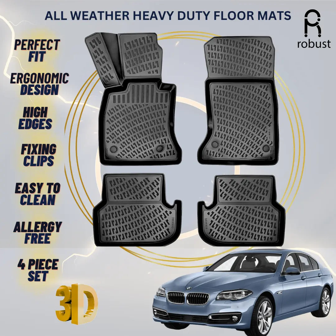 Floor Mats Liners For BMW 5 F10/F11 2013-2017 LCI All Weather Heavy Duty 3D Rugs