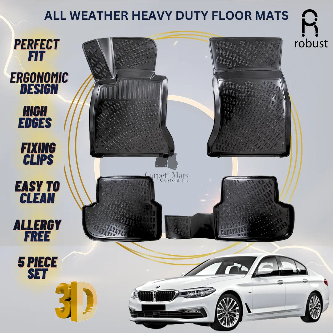 Floor Mats Liners For BMW 5 G30/G31 2017-2023 All Weather Heavy Duty 3D Car Rugs