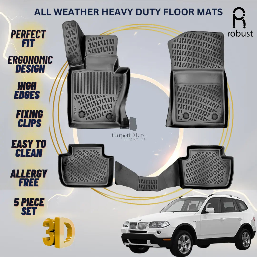 Floor Mats Liners For BMW X3 E83 2003-2010 All Weather Heavy Duty 3D Car Rugs