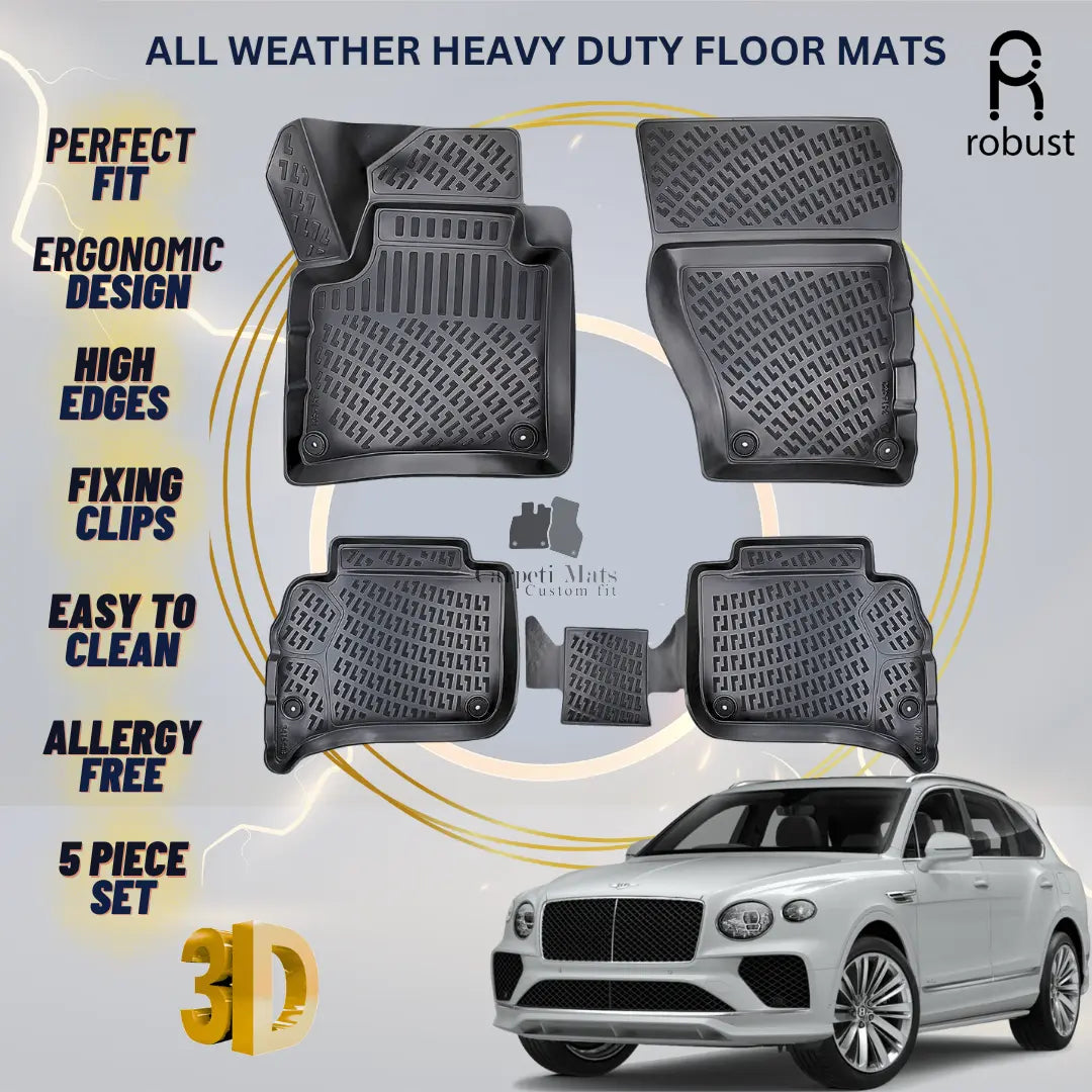 Floor Mats Liners For Bentley Bentayga 2020-2025 All Weather Heavy Duty 3d Rugs
