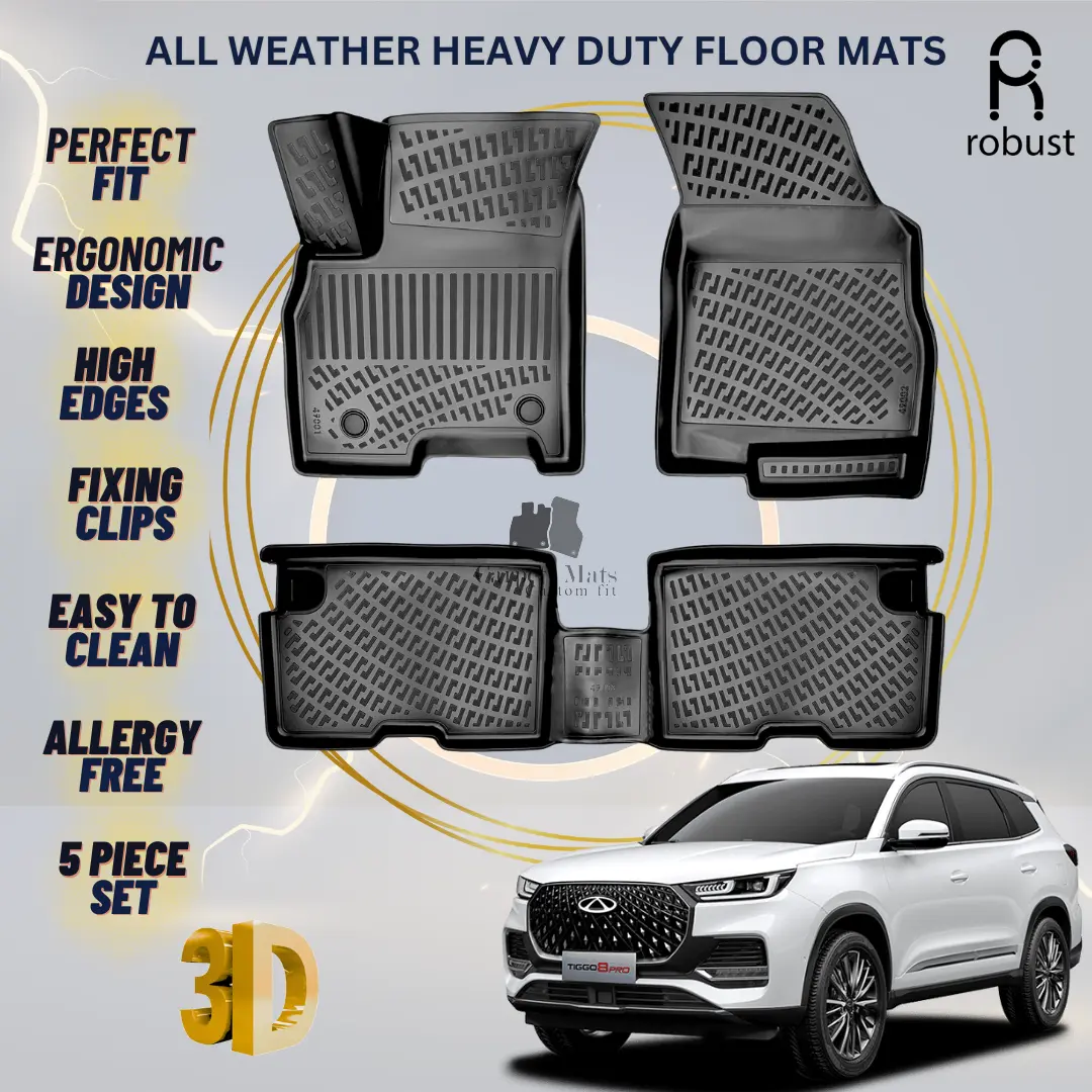 Floor Mats Liners For Chery Tiggo 8 2020-2025 All Weather Heavy Duty 3D Car Rugs