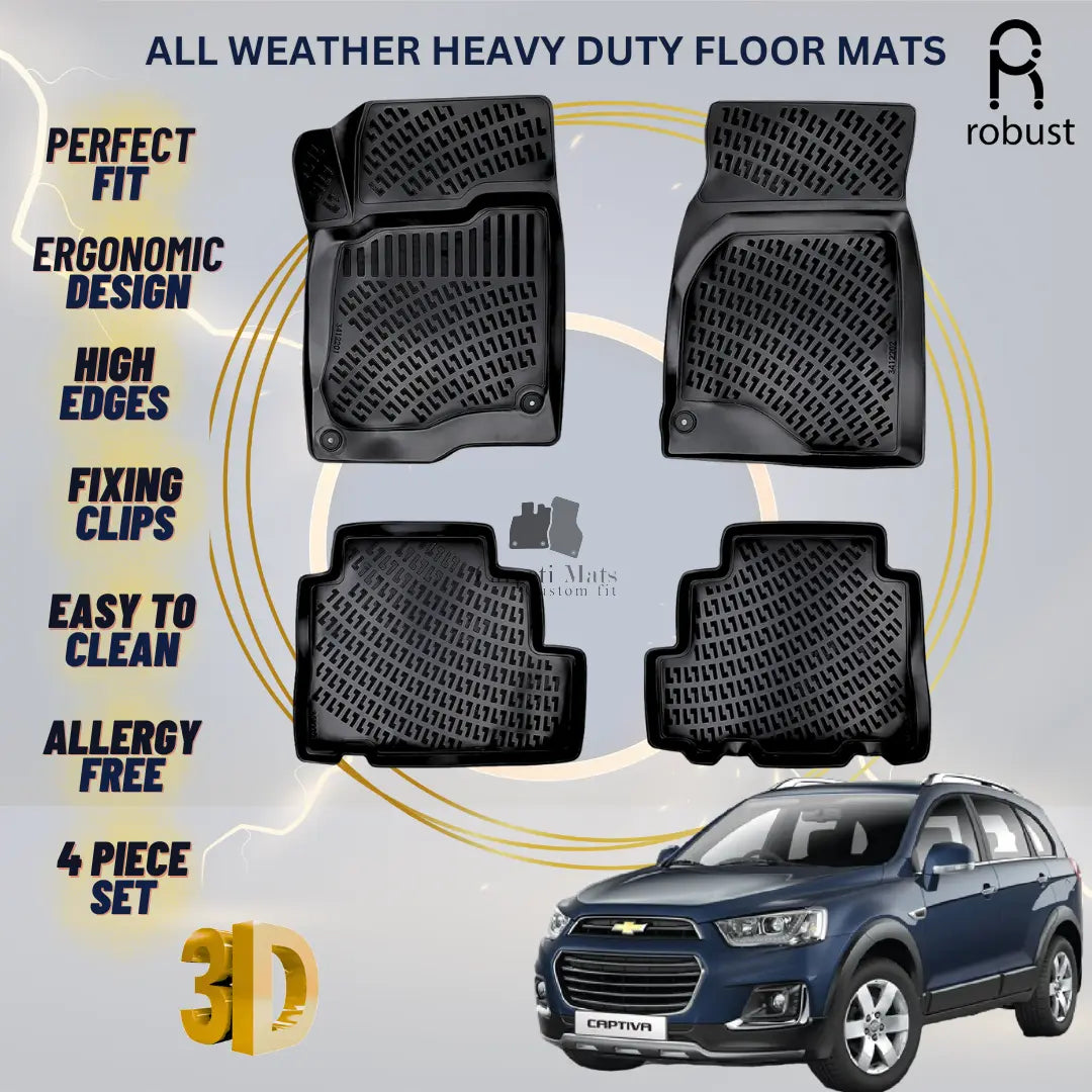 Floor Mats Liners For Chevrolet Captiva 2009-2018 All Weather Heavy Duty Car Rug