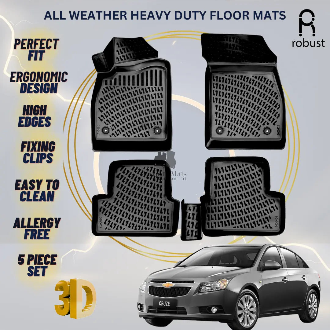 Floor Mats Liners For Chevrolet Cruze 2009-2015 All Weather Heavy Duty Car Rugs