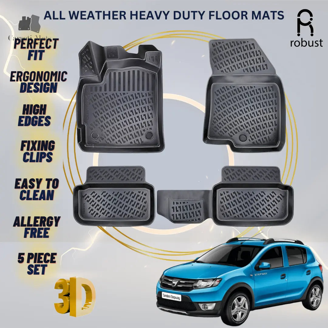 Floor Mats Liners For Dacia Sandero Stepway 2020-2025 All Weather Heavy Duty New