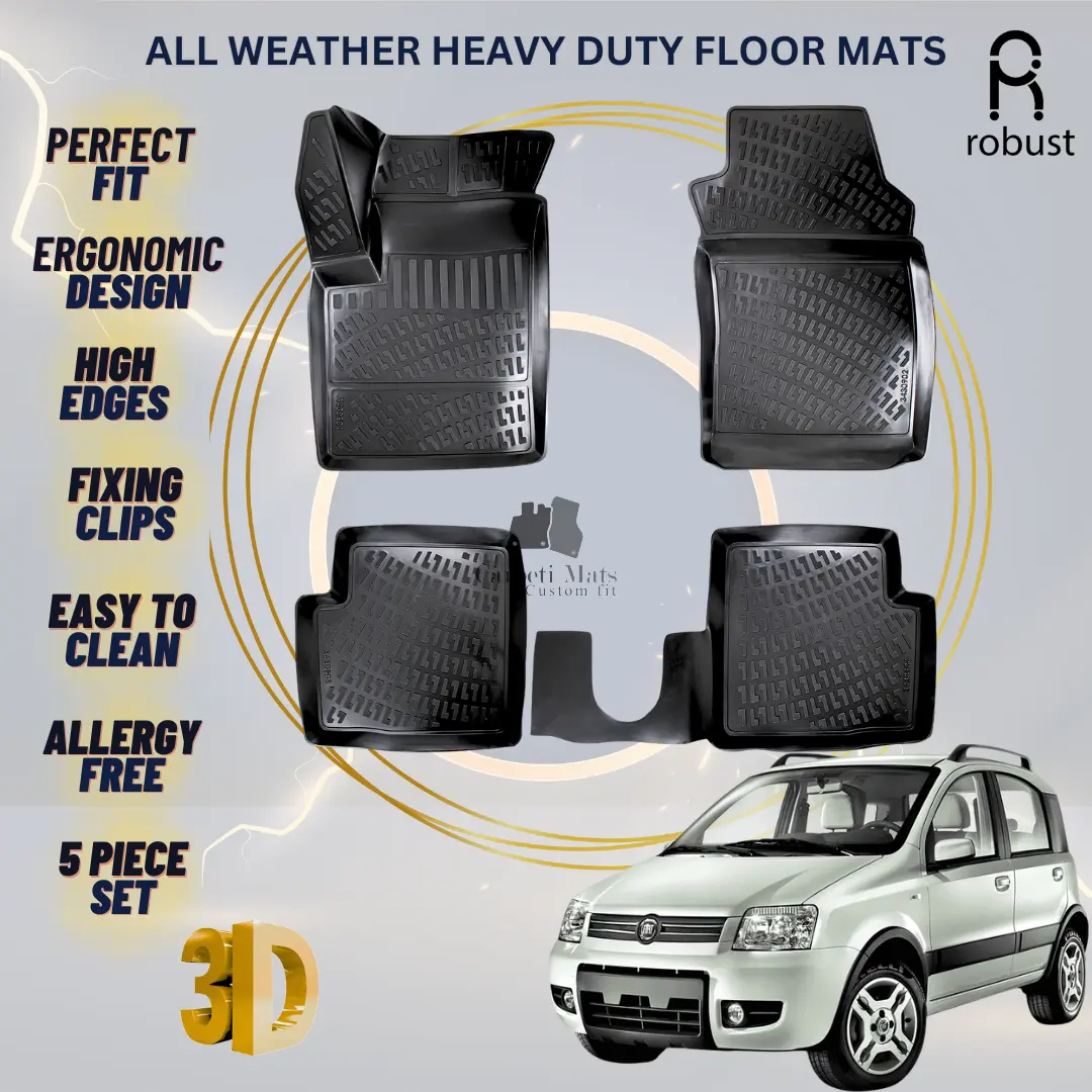 Floor Mats Liners For Fiat Panda 2003-2011 All Weather Heavy Duty 3D Car Rugs
