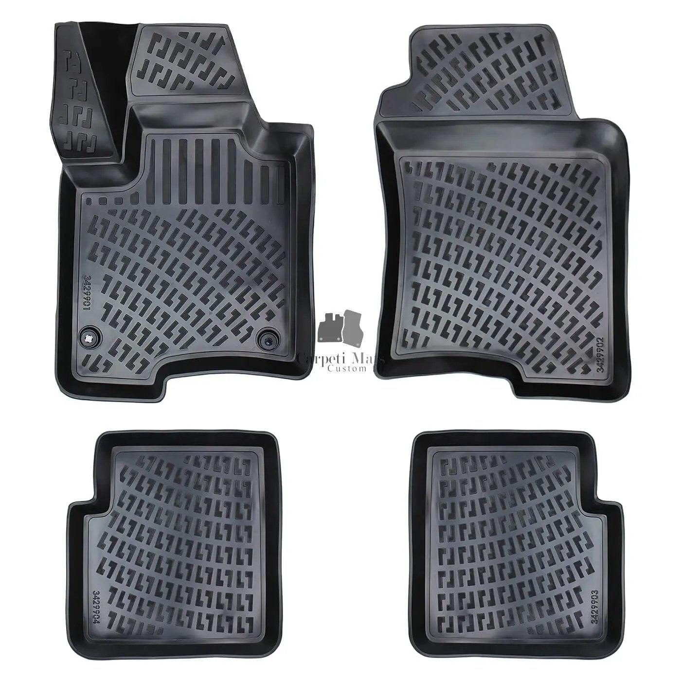 Floor Mats Liners For Fiat Panda Cross 2013-2023 All Weather Heavy Duty Car Rugs