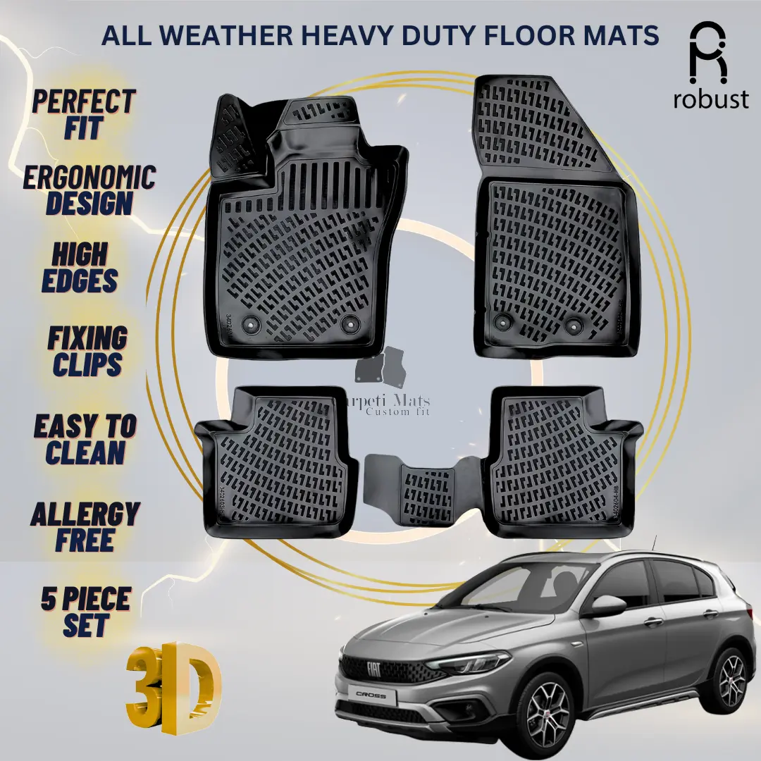 Floor Mats Liners For Fiat Tipo Cross 2021-2025 All Weather Heavy Duty Car Rugs
