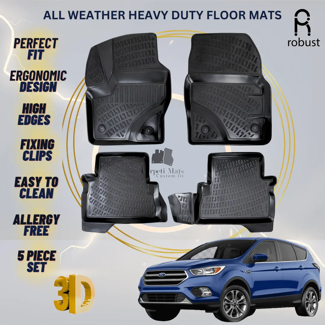 Floor Mats Liners For Ford Kuga 2013-2019 All Weather Heavy Duty 3D Car Rugs