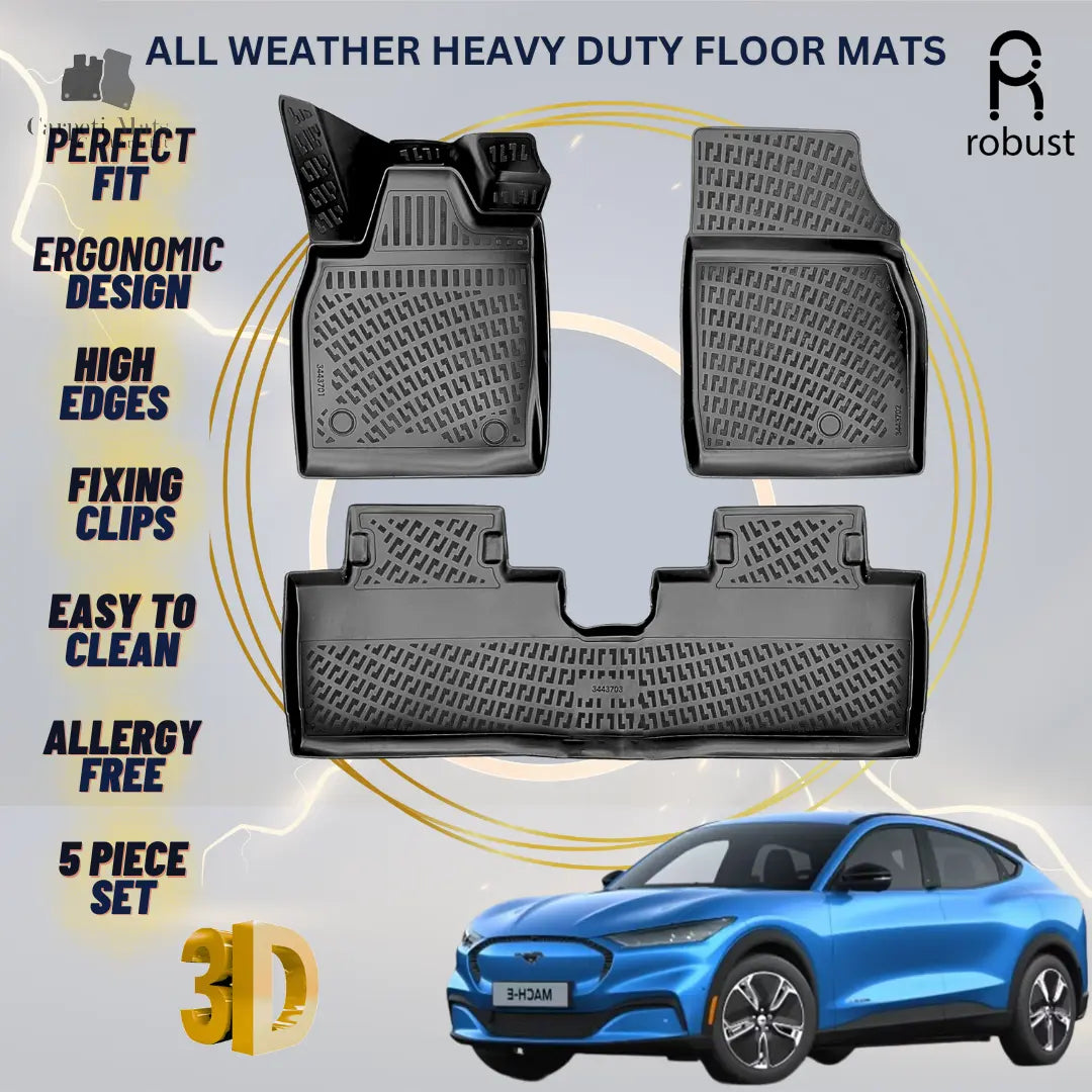 Floor Mats Liners For Ford Mustang Mach-E 2021-2025 All Weather Heavy Duty Rugs