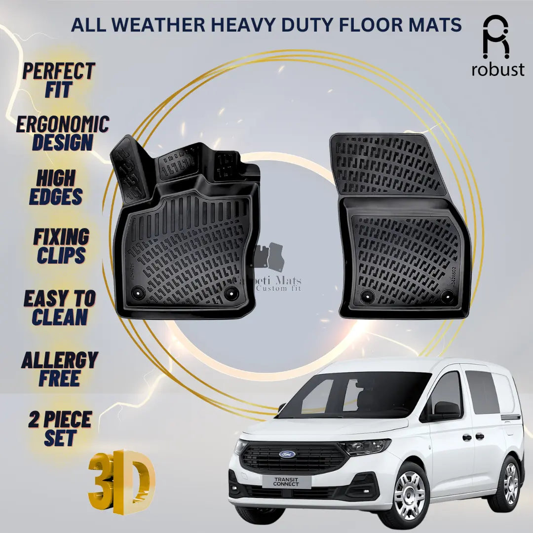 Floor Mats Liners For Ford Tourneo Connect 2021-2025 All Weather Heavy Duty Rugs