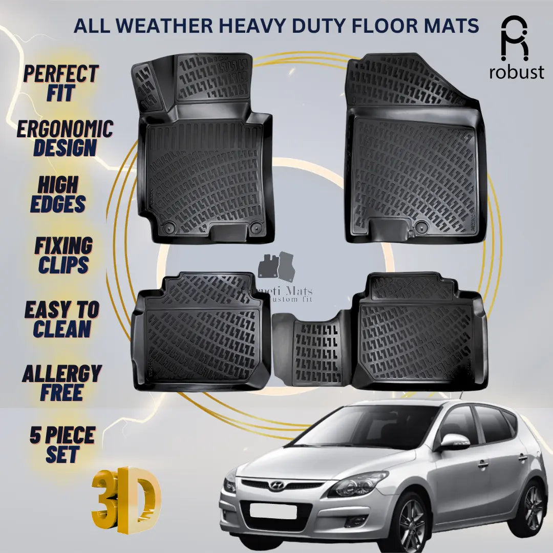 Floor Mats Liners For Hyundai Elantra GT 2006-2011 All Weather Heavy Duty Rugs