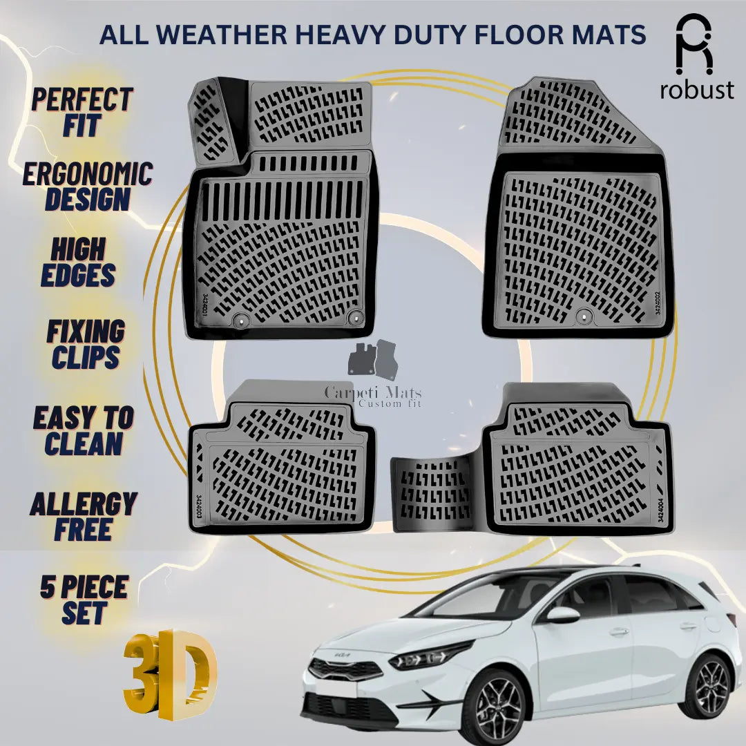 Floor Mats Liners For Kia Ceed 2018-2024 All Weather Heavy Duty 3D Car Rugs New