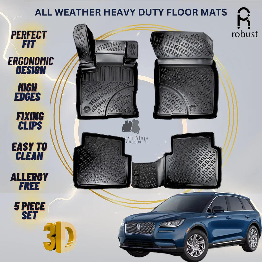 Floor Mats Liners For Lincoln Corsair 2019-2023 All Weather Heavy Duty Car Rugs