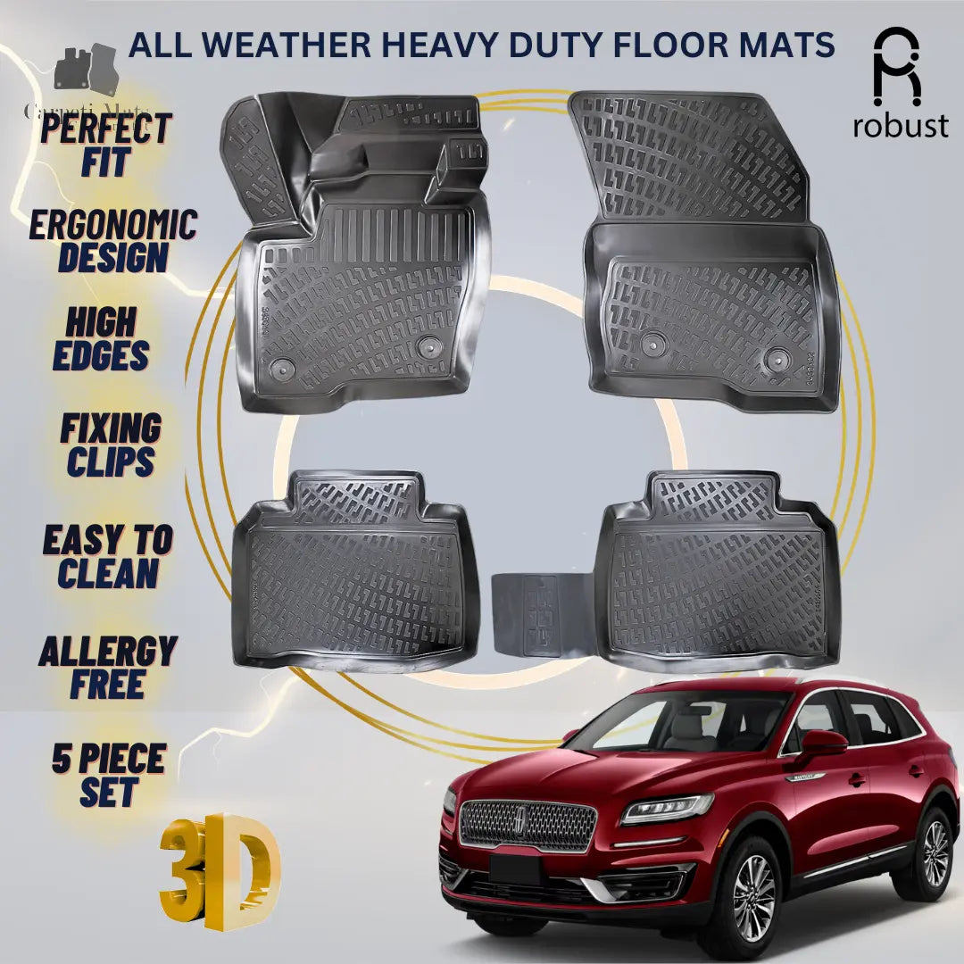 Floor Mats Liners For Lincoln MKX 2019-2023 All Weather Heavy Duty 3D Car Rugs