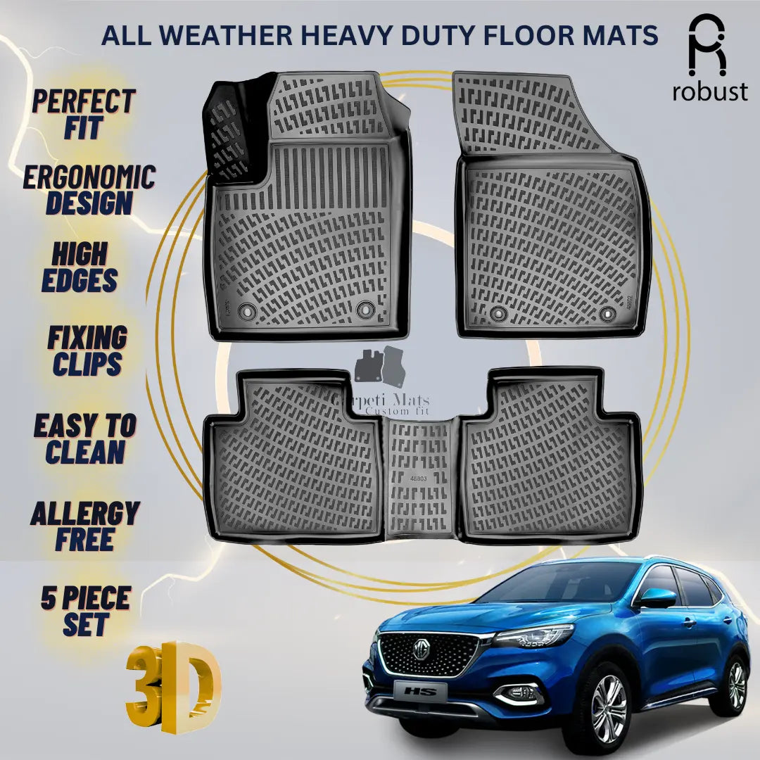 Floor Mats Liners For MG HS Petrol 2018-2025 All Weather Heavy Duty 3d Car Rugs