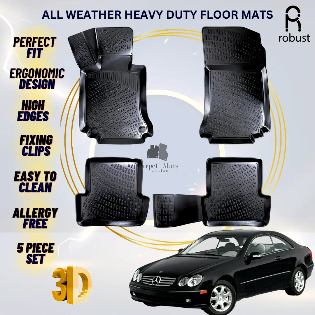 Floor Mats Liners For Mercedes CLK C209 2002-2010 All Weather Heavy Duty Rugs 3D
