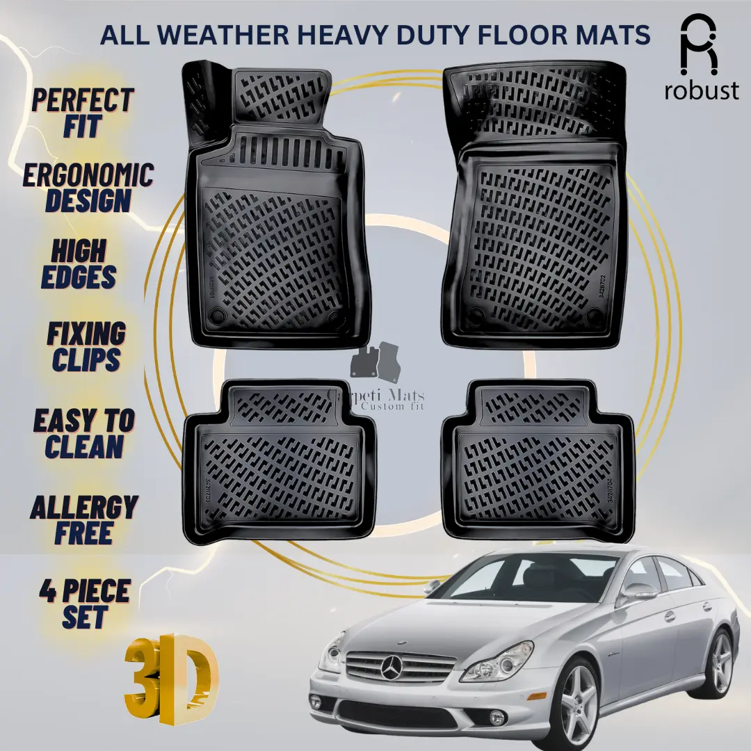Floor Mats Liners For Mercedes CLS C219 2004-2010 All Weather Heavy Duty Rugs 3D