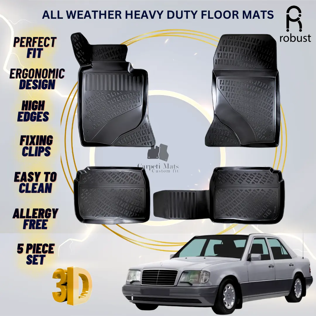 Floor Mats Liners For Mercedes E-Class W124 1986-1994 All Weather Heavy Duty Rug