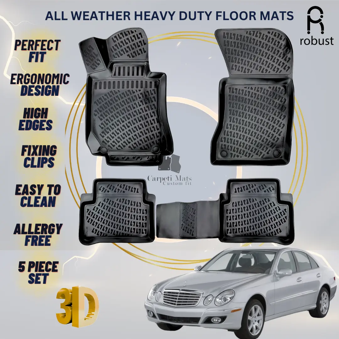 Floor Mats Liners For Mercedes E-Class W211 2003-2009 All Weather Heavy Duty Rug