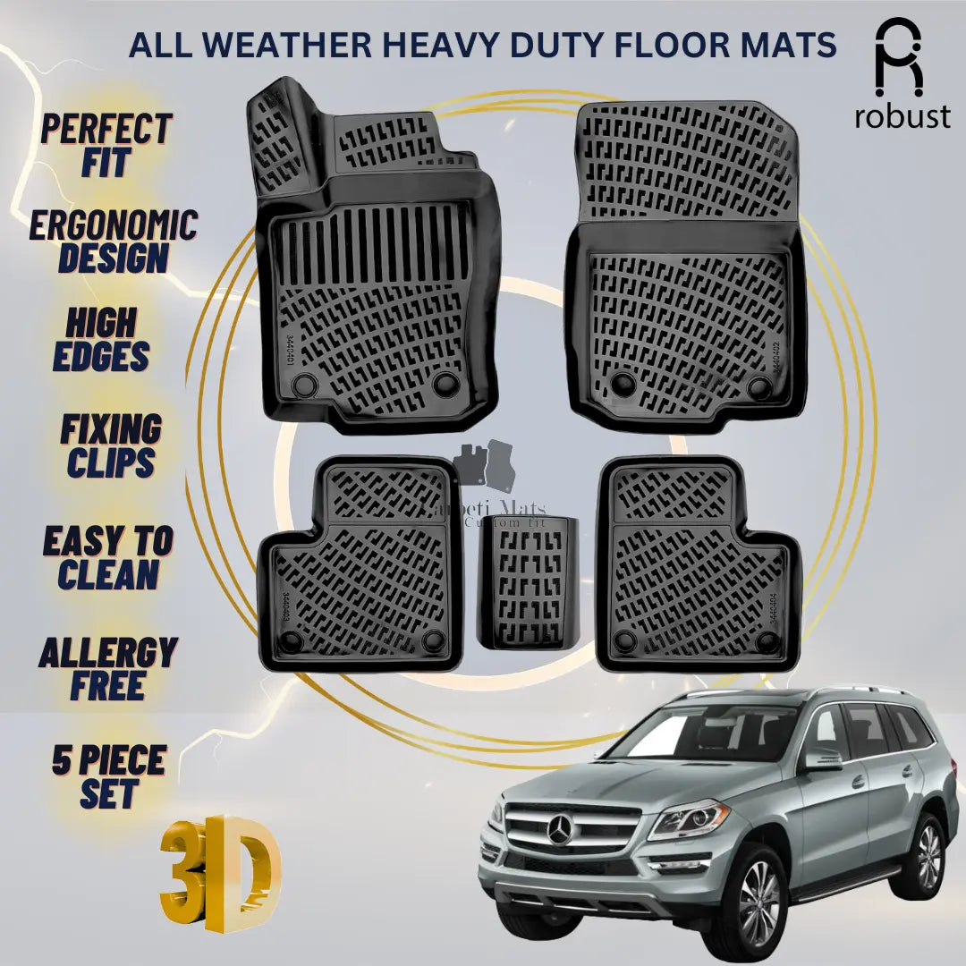 Floor Mats Liners For Mercedes GL X166 2012-2016 All Weather Heavy Duty Car Rugs