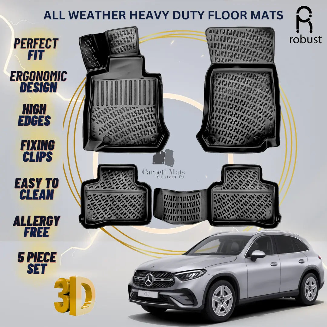 Floor Mats Liners For Mercedes GLC X254 2023-2025 All Weather Heavy Duty Rugs 3D