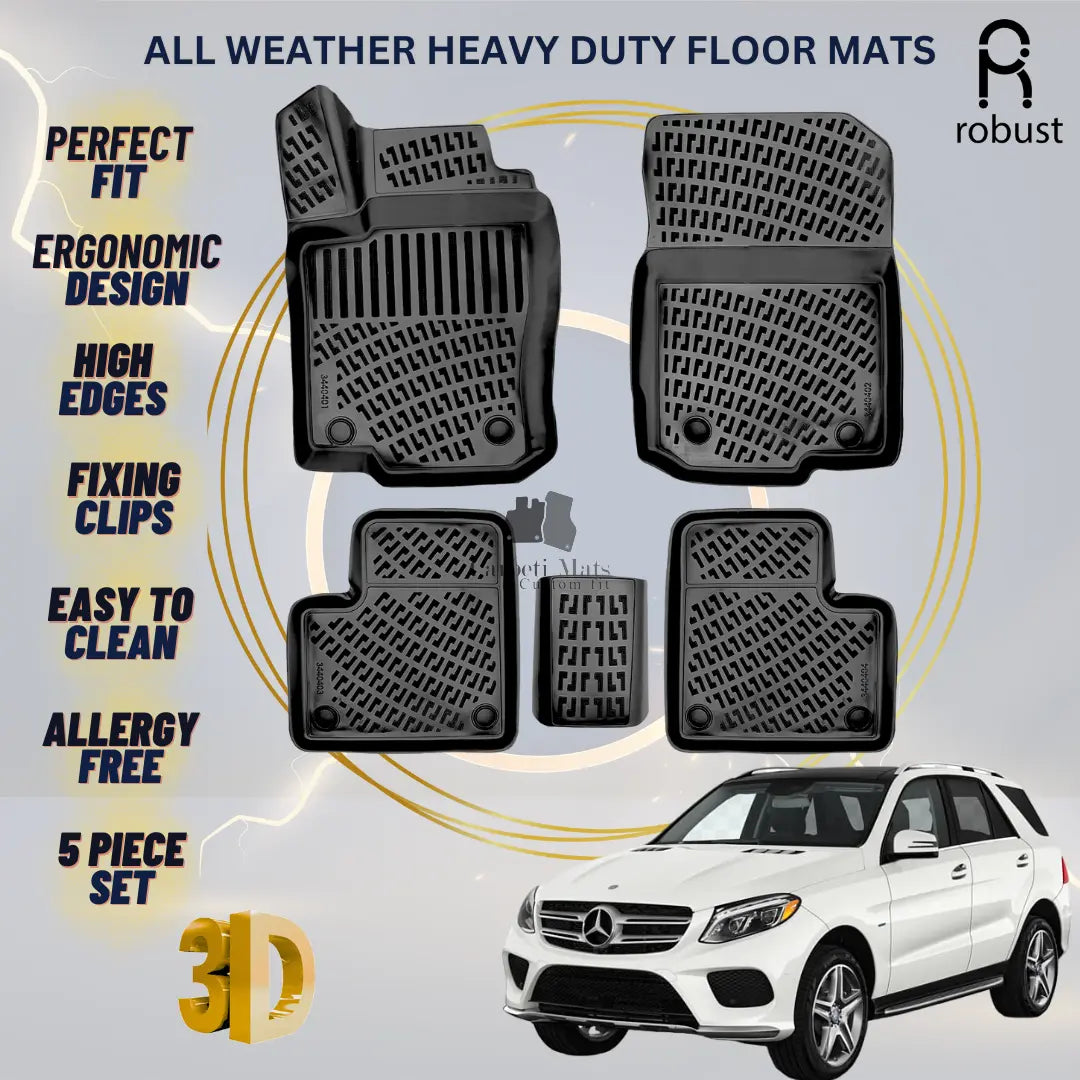 Floor Mats Liners For Mercedes GLE W166 2016-2019 All Weather Heavy Duty Car Rug