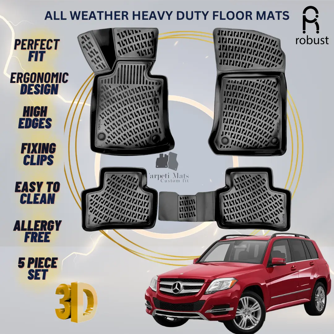 Floor Mats Liners For Mercedes GLK 2008-2015 X204 All Weather Heavy Duty 3D Rugs