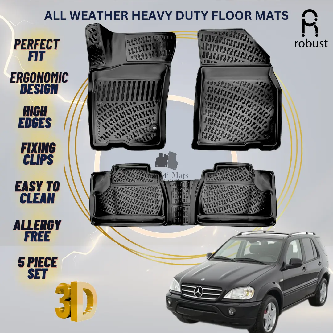 Floor Mats Liners For Mercedes ML W163 1998-2005 All Weather Heavy Duty Car Rugs