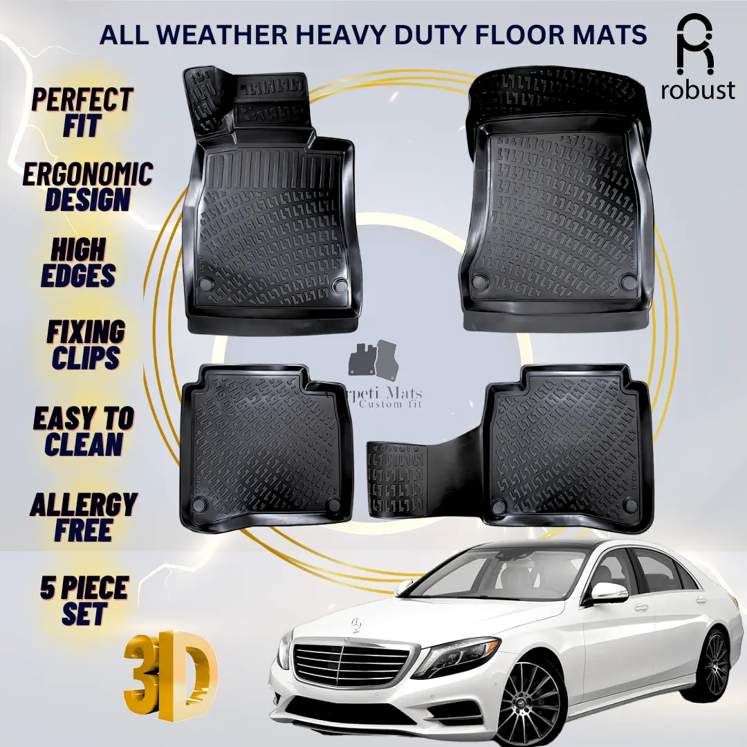 Floor Mats Liners For Mercedes S-Class W222 2014-2021 All Weather Heavy Duty Rug
