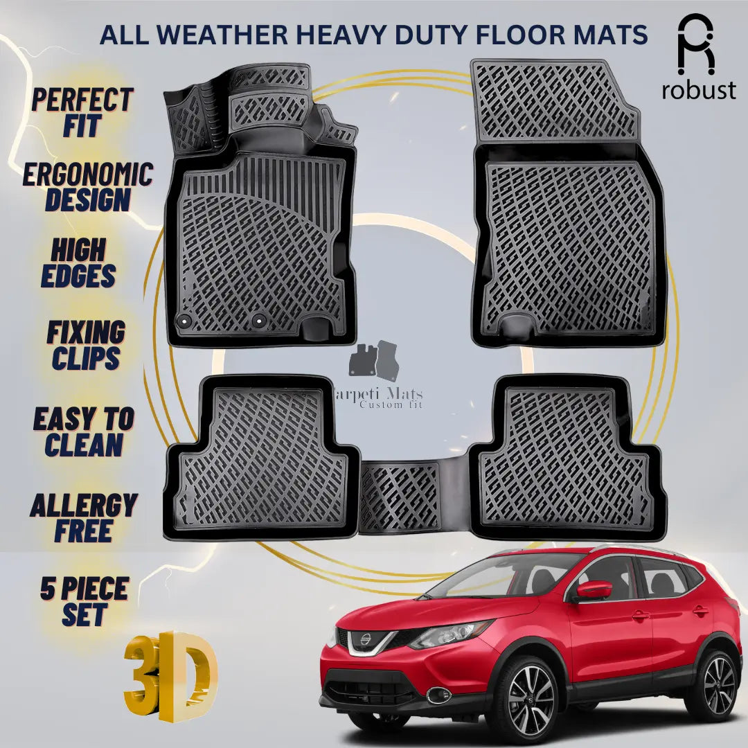 Floor Mats Liners For Nissan Rogue Sport 2013-2017 All Weather Heavy Duty Rugs