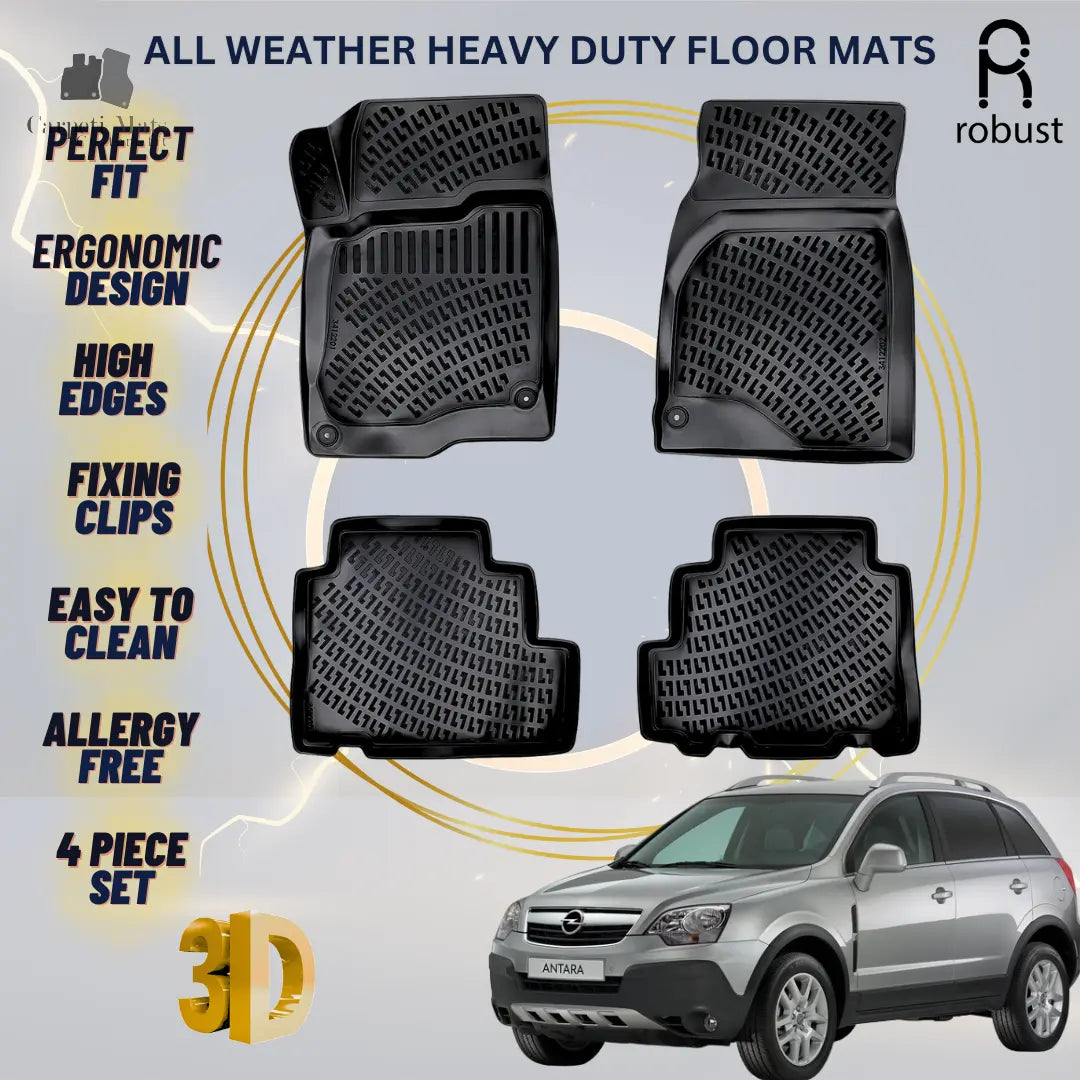 Floor Mats Liners For Opel Antara 2006-2016 All Weather Heavy Duty 3D Car Rugs