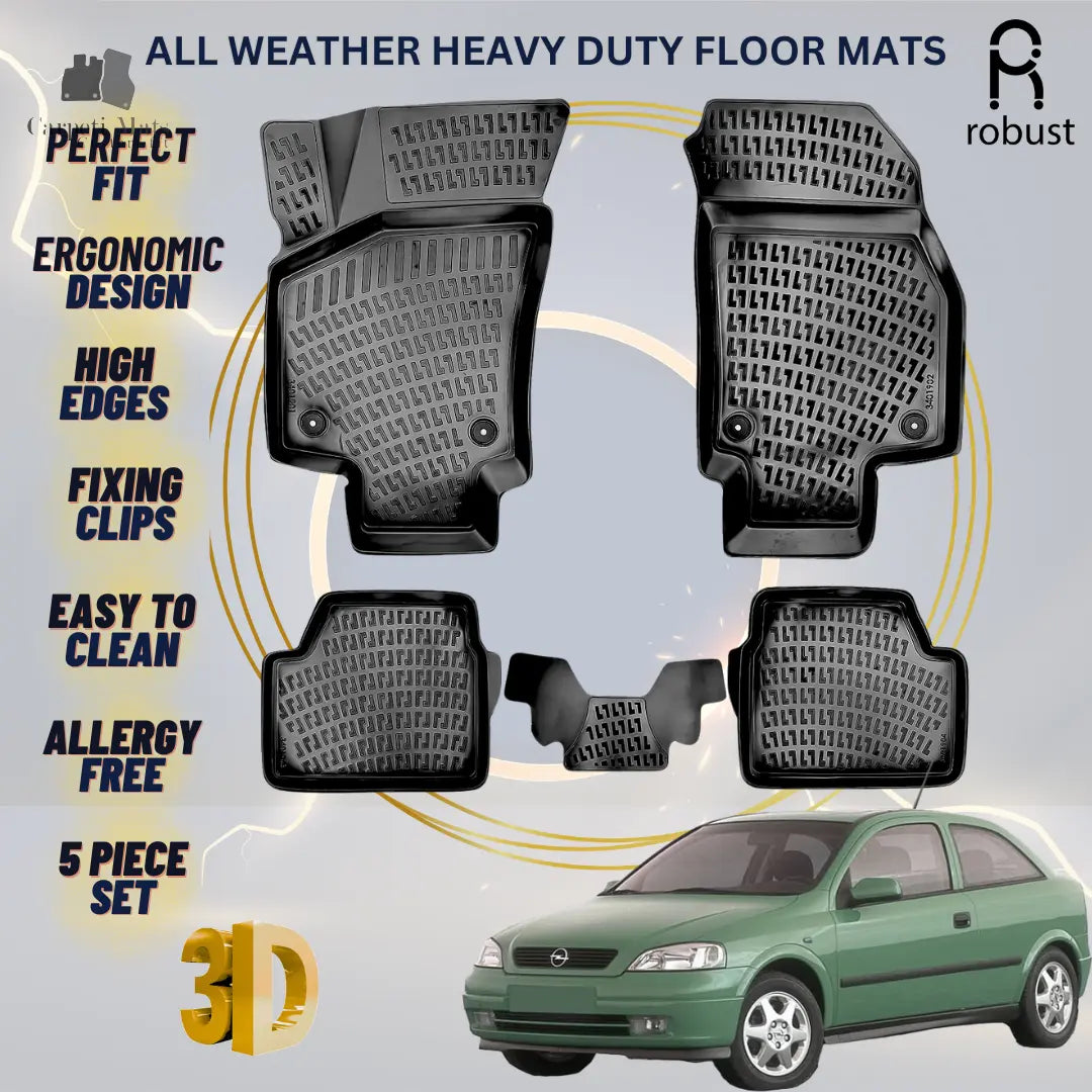 Floor Mats Liners For Opel Astra G 1998-2009 All Weather Heavy Duty 3D Car Rugs