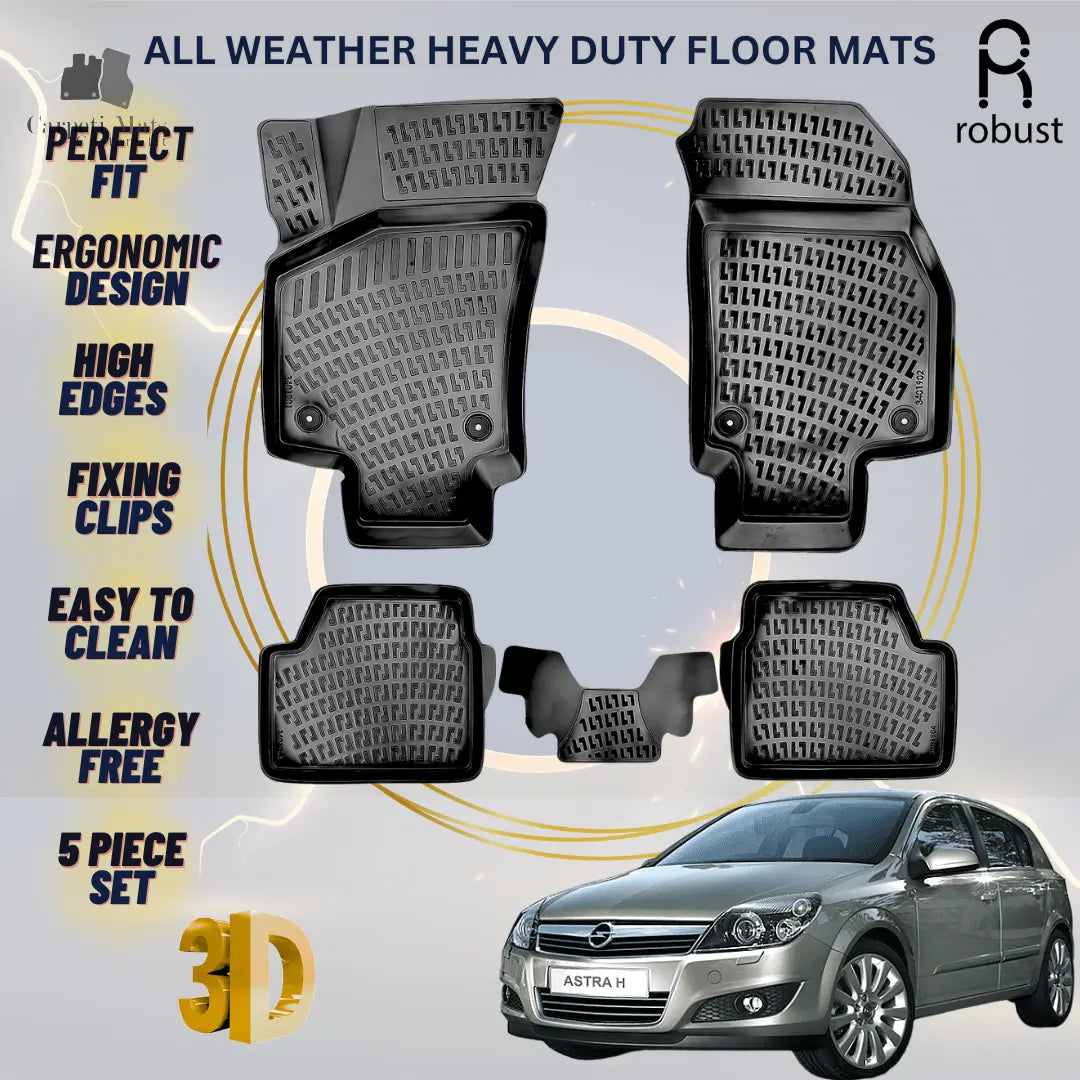 Floor Mats Liners For Opel Astra H 2004-2010 All Weather Heavy Duty 3D Car Rugs