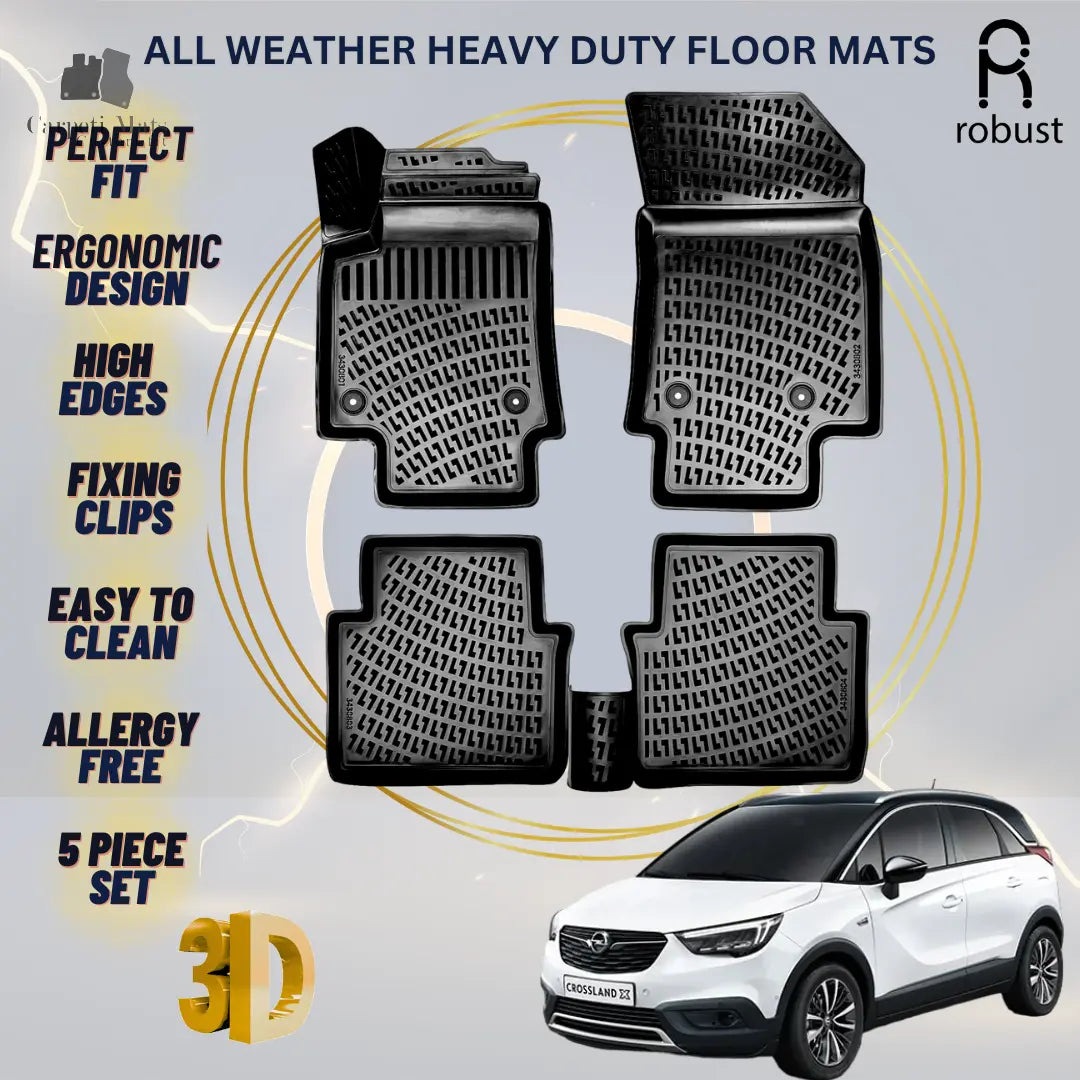 Floor Mats Liners For Opel Crossland X 2017-2020 All Weather Heavy Duty Car Rugs