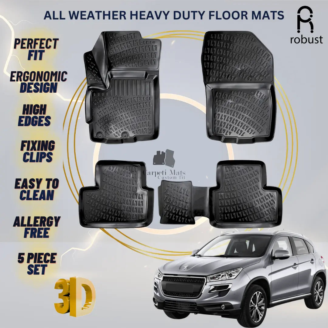 Floor Mats Liners For Peugeot 4008 2012-2017 All Weather Heavy Duty 3d Car Rugs