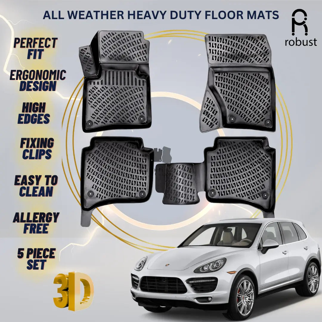 Floor Mats Liners For Porsche Cayenne 2011-2017 All Weather Heavy Duty Car Rugs