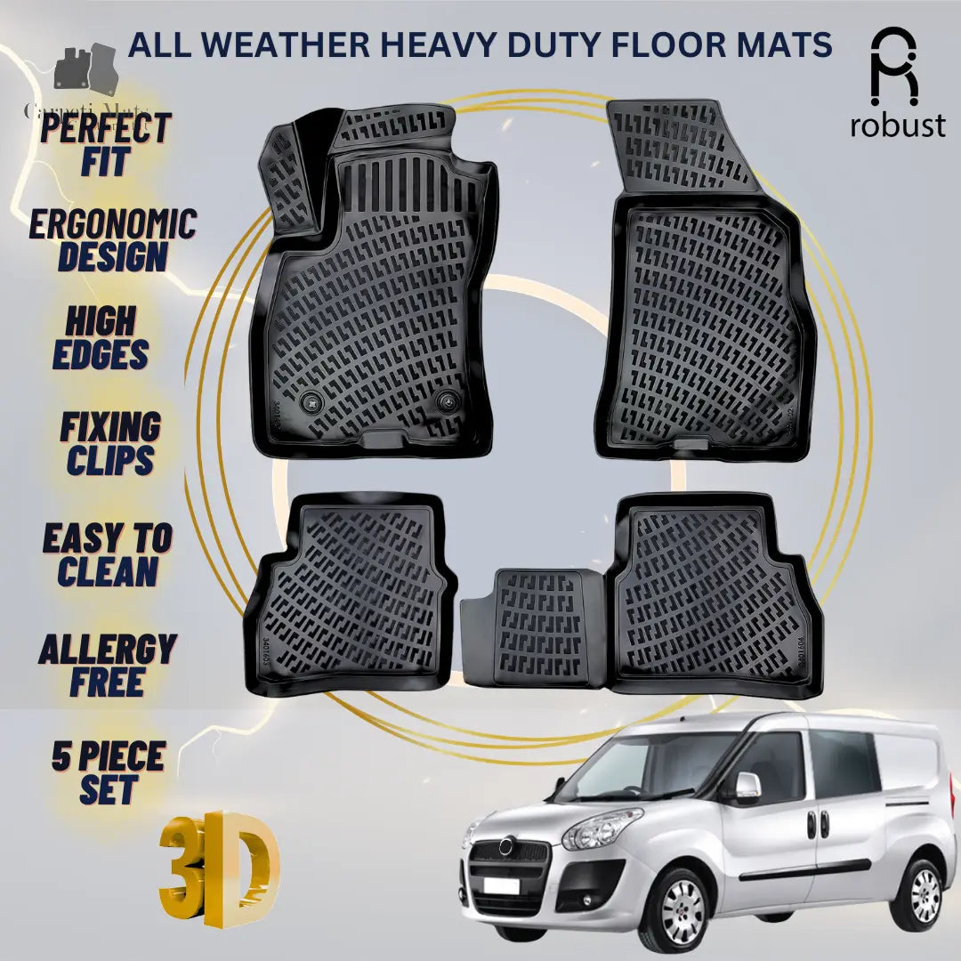 Floor Mats Liners For RAM ProMaster City 2015-2022 All Weather Heavy Duty Rugs