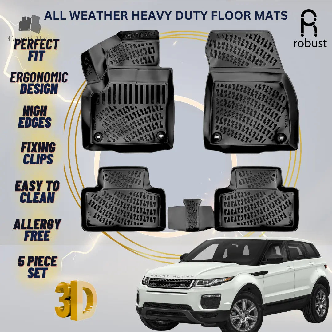 Floor Mats Liners For Range Rover Evoque 2011-2019 All Weather Heavy Duty Rugs