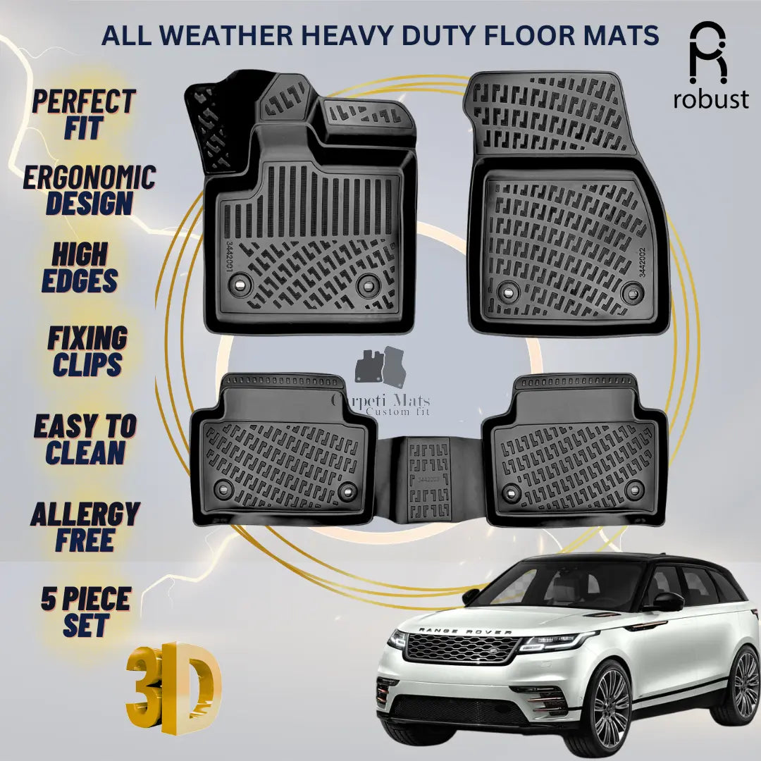 Floor Mats Liners For Range Rover Evoque 2020-2025 All Weather Heavy Duty Rugs