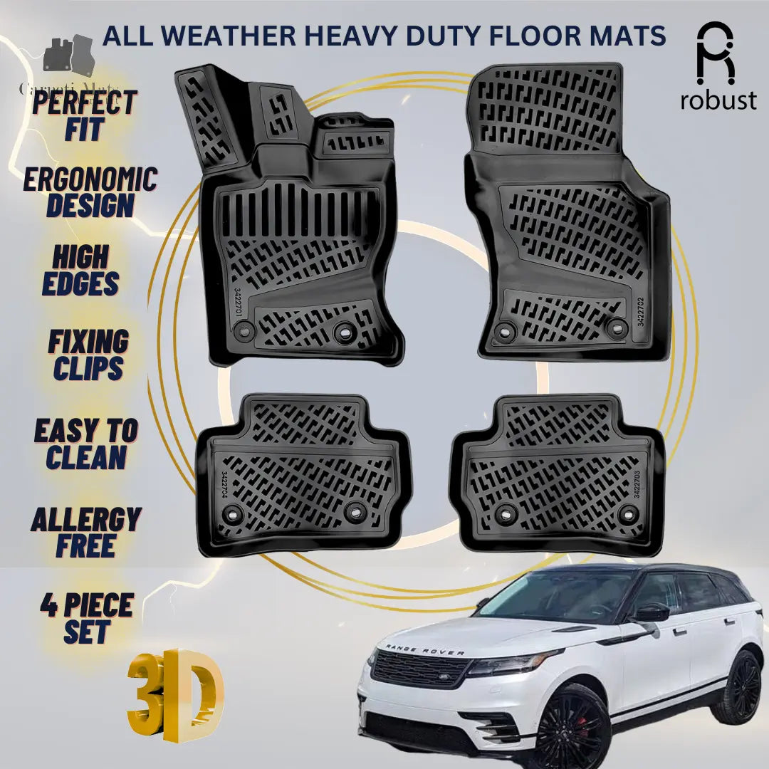 Floor Mats Liners For Range Rover Velar 2017-2025 All Weather Heavy Duty Rugs